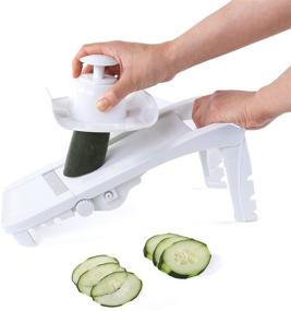 img 2 attached to 🔪 Kitchen + Home Mandoline Slicer: A Versatile 5-in-1 Slicer with Julienne, Waffle Cutter, and Safety Holder