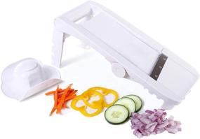 img 4 attached to 🔪 Kitchen + Home Mandoline Slicer: A Versatile 5-in-1 Slicer with Julienne, Waffle Cutter, and Safety Holder