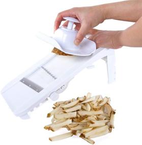 img 1 attached to 🔪 Kitchen + Home Mandoline Slicer: A Versatile 5-in-1 Slicer with Julienne, Waffle Cutter, and Safety Holder