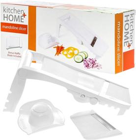 img 3 attached to 🔪 Kitchen + Home Mandoline Slicer: A Versatile 5-in-1 Slicer with Julienne, Waffle Cutter, and Safety Holder