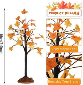 img 3 attached to 🍁 Fall Maple Tree Christmas Village Tree Thanksgiving Miniature Fake Faux Maple Tree – Aesthetic Decor Harvest Town Village Accessories (Bright Style)