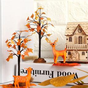 img 2 attached to 🍁 Fall Maple Tree Christmas Village Tree Thanksgiving Miniature Fake Faux Maple Tree – Aesthetic Decor Harvest Town Village Accessories (Bright Style)