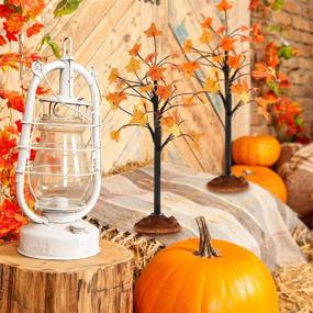 img 1 attached to 🍁 Fall Maple Tree Christmas Village Tree Thanksgiving Miniature Fake Faux Maple Tree – Aesthetic Decor Harvest Town Village Accessories (Bright Style)