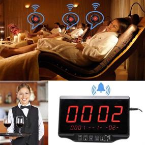 img 1 attached to 🔔 Wireless Calling System - Restaurant Pager, Customers Patient Caregiver Alert Paging System for Clinic Hospital Church Office Cafe Shop - Smart Nurse Call Button, 1 Display Receiver and 10 Call Button