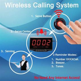 img 3 attached to 🔔 Wireless Calling System - Restaurant Pager, Customers Patient Caregiver Alert Paging System for Clinic Hospital Church Office Cafe Shop - Smart Nurse Call Button, 1 Display Receiver and 10 Call Button