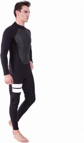 img 2 attached to REALON 4/3mm Men's Full Neoprene Wetsuit for Surfing, Diving, Snorkeling, Swimming, Kayaking - Spring Jumpsuit for Wet Activities