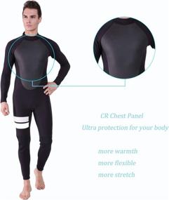 img 1 attached to REALON 4/3mm Men's Full Neoprene Wetsuit for Surfing, Diving, Snorkeling, Swimming, Kayaking - Spring Jumpsuit for Wet Activities