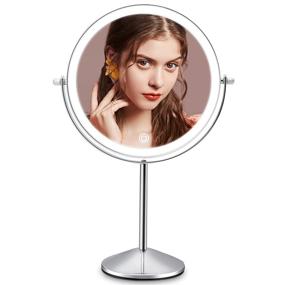 img 4 attached to 🪞 Rechargeable Lighted Makeup Mirror 10x Magnification - Adjustable Brightness, Double Sided and 360 Degree Swivel