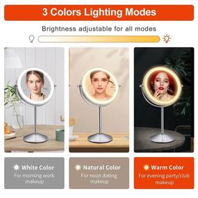 img 1 attached to 🪞 Rechargeable Lighted Makeup Mirror 10x Magnification - Adjustable Brightness, Double Sided and 360 Degree Swivel