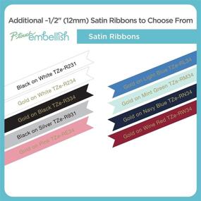 img 1 attached to 🎀 Brother P-touch Embellish Gold Print on Mint Green Satin Ribbon TZERM34 - Shop Now for High-Quality Ribbon for P-touch Embellish Printer