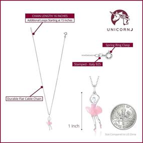 img 3 attached to UNICORNJ Childrens Sterling Ballerina Necklace