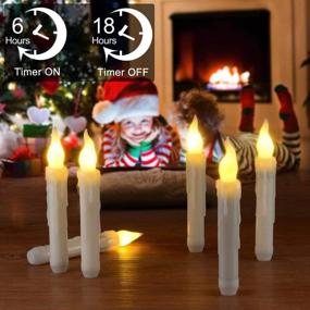 img 1 attached to 🕯️ Ymenow LED Flameless Taper Candles: 6pc Flickering Electric Window Candles with Timer - Battery Operated Candlesticks for Home Decoration