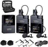 🎤 comica boomx-d2 2.4g wireless lavalier microphone system with 2 transmitter and 1 receiver for smartphone, camera, podcast, interview, youtube, facebook live logo