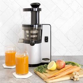 img 2 attached to 🍏 Omega Vertical Slow Masticating Juicer VSJ843QS - Efficient 43 RPM Extractor, Compact Design with Auto Pulp Ejection, 150-Watt Power, Sleek Silver Finish