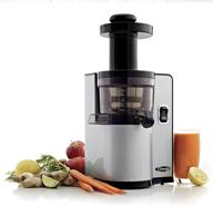 🍏 omega vertical slow masticating juicer vsj843qs - efficient 43 rpm extractor, compact design with auto pulp ejection, 150-watt power, sleek silver finish логотип