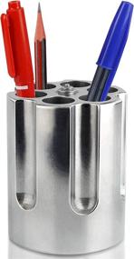 img 4 attached to 💼 Barbuzzo Gun Cylinder Pen Holder & Paper Weight, Silver - Organize Your Office Desk with Style - Premium Office Accessory & Gift - Crafted from Durable Cast Aluminum