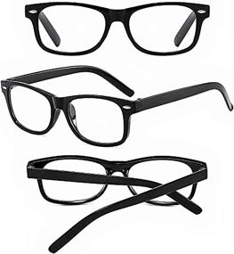 img 1 attached to 👓 GOBOOMAN Classic Light Weight Reading Glasses: Stylish & Affordable 3 Pack/5 Pack for Men & Women - Black