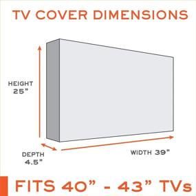 img 4 attached to Превосходный внешний телевизионный чехол на 40-43 дюйма с передней защелкой - стойкий к погодным условиям, водонепроницаемый, мягкое внутреннее покрытие | Включает нижнюю крышку, чистящее средство для экрана и микрофибру.