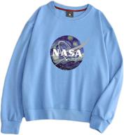 stylish and vibrant coriresha fresh color 🚀 block nasa print pullover sweatshirt for fashion forward individuals logo