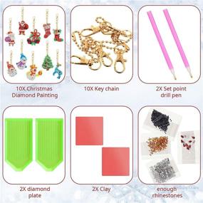 img 3 attached to 🎄 Christmas Diamond Painting Keychain Kit - 10 Pieces 5D DIY Rhinestone Mosaic Making Set with Christmas Tree Santa Claus Full Drill Pendant and 2 Diamond Painting Tools for DIY Christmas Crafts