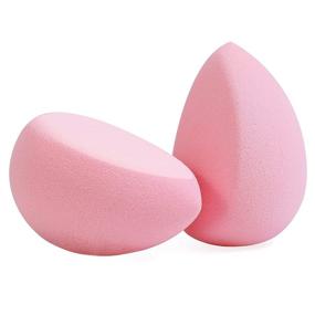 img 4 attached to BEAKEY 2-Piece Makeup Sponge Set - Flawless Foundation Blending Beauty Sponges for Liquid, Cream, Foundation & Powder - Vertical Cut Makeup Sponges