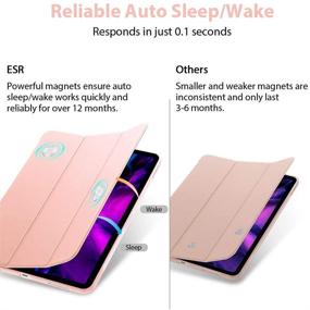 img 1 attached to 🌸 ESR iPad Pro 12.9 Case 2020 & 2018, Rebound Slim Smart Case - Rose Gold