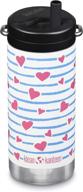 💚 klean kanteen tkwide 12oz (twist cap) - heart stripe: stylish and eco-friendly water bottle option logo