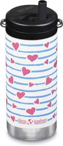 img 4 attached to 💚 Klean Kanteen TKWide 12oz (Twist Cap) - Heart Stripe: Stylish and Eco-Friendly Water Bottle Option