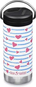 img 3 attached to 💚 Klean Kanteen TKWide 12oz (Twist Cap) - Heart Stripe: Stylish and Eco-Friendly Water Bottle Option