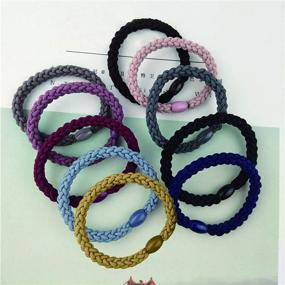 img 1 attached to 🎀 Molizummy 20PCS Hair Ties for Women with Thick Hair: Elastic Ponytail Holders in 10 Cute Colors, No Crease Soft Curly Hair Accessories for Baby, Teens, Kids, Girls