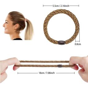 img 3 attached to 🎀 Molizummy 20PCS Hair Ties for Women with Thick Hair: Elastic Ponytail Holders in 10 Cute Colors, No Crease Soft Curly Hair Accessories for Baby, Teens, Kids, Girls