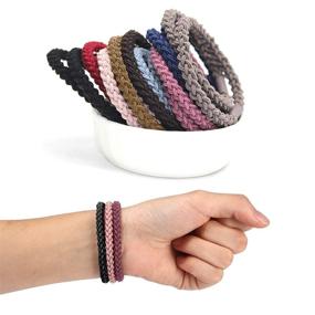 img 2 attached to 🎀 Molizummy 20PCS Hair Ties for Women with Thick Hair: Elastic Ponytail Holders in 10 Cute Colors, No Crease Soft Curly Hair Accessories for Baby, Teens, Kids, Girls