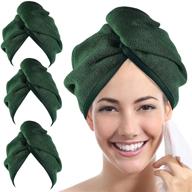 youlertex microfiber hair towel wrap: ultra absorbent turban 3 pack for quick drying & frizz-free hair (emerald) logo