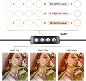 img 3 attached to 📸 PHOPIK 10" Selfie Ring Light: Dimmable Desk LED Makeup Ring Light for Live Streaming/Zoom Meetings/YouTube Video/Vlogs, Tripod Stand & Phone Holder Included - Compatible with iPhone & Android