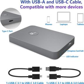 img 2 attached to 💨 High-speed CFexpress Type B Card Reader, USB 3.1 Gen 2 10Gbps Aluminum Adapter with Thunderbolt 3 Port & USB-C/USB-A Cable, for PC, Laptop, and Phone