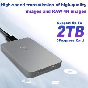 img 1 attached to 💨 High-speed CFexpress Type B Card Reader, USB 3.1 Gen 2 10Gbps Aluminum Adapter with Thunderbolt 3 Port & USB-C/USB-A Cable, for PC, Laptop, and Phone