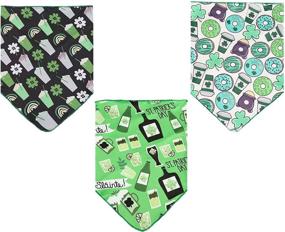 img 3 attached to 🍀 Vibrant BoomBone St Patricks Day Dog Bandana 3 Pack - Festive Triangle Bibs Pet Scarf for Dogs and Cats