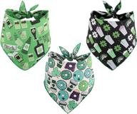 🍀 vibrant boombone st patricks day dog bandana 3 pack - festive triangle bibs pet scarf for dogs and cats логотип