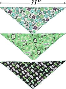 img 2 attached to 🍀 Vibrant BoomBone St Patricks Day Dog Bandana 3 Pack - Festive Triangle Bibs Pet Scarf for Dogs and Cats