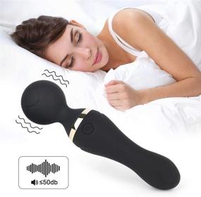 img 2 attached to 💪 Black1 Strong Power Rechargeable Wand Massager with Soft Silicone Head for Muscle Tension, Back, Neck Relief, Soreness, and Recovery