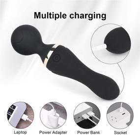 img 1 attached to 💪 Black1 Strong Power Rechargeable Wand Massager with Soft Silicone Head for Muscle Tension, Back, Neck Relief, Soreness, and Recovery