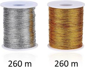 img 3 attached to 🎁 Kare & Kind Metallic Non-Stretch Cord - Set of 2 Spools (Gold and Silver) - 520 M Total Length - 1mm Thick Thread for Christmas Ornaments, Gift Tags, Ribbons, Arts, Crafts, Jewellery, Sewing