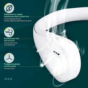 img 2 attached to 🌀 MayPal Neck Fan: Portable Bladeless Hands-Free Personal Fan with 3 Speeds, Rechargeable Battery, USB Fan - Wearable Headphone Design