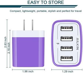 img 3 attached to 🔌 AILKIN 1Pack USB настенное зарядное устройство, быстрая зарядка с блоком питания на 4 порта, адаптер Brick для iPhone, iPad, Samsung Galaxy, LG Stylo, Google Pixel, Moto - настенный куб