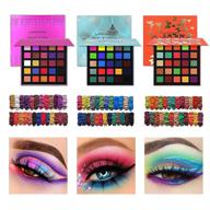 bonniestore 3pcs 75 bright colors eyeshadow palette: colorful, long lasting, waterproof, high pigmented makeup eyeshadow palette with matte, glitter, and smooth powder eye shadow logo