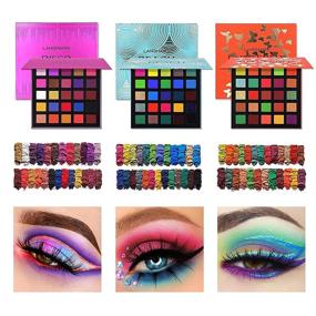 img 4 attached to BONNIESTORE 3PCS 75 Bright Colors Eyeshadow Palette: Colorful, Long Lasting, Waterproof, High Pigmented Makeup Eyeshadow Palette with Matte, Glitter, and Smooth Powder Eye Shadow