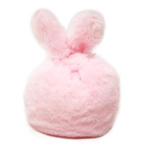 img 3 attached to Cute Fluffy Drawstring Bag Cosmetic Pouch with Adorable 🐰 Rabbit Ear: Perfect Jewelry Bag & Gift Wrapping Bag in Pink