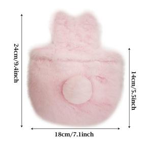 img 2 attached to Cute Fluffy Drawstring Bag Cosmetic Pouch with Adorable 🐰 Rabbit Ear: Perfect Jewelry Bag & Gift Wrapping Bag in Pink