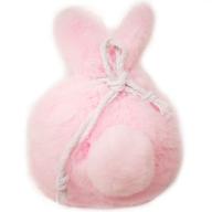 cute fluffy drawstring bag cosmetic pouch with adorable 🐰 rabbit ear: perfect jewelry bag & gift wrapping bag in pink logo