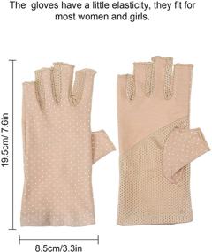 img 3 attached to 🌞 Stay Protected and Stylish this Summer with 2 Pairs of Non-slip UV Protection Fingerless Gloves for Women and Girls